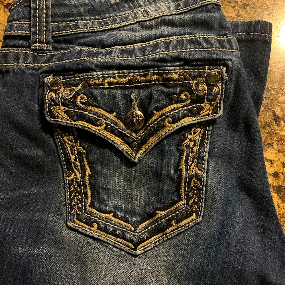 Miss me blue jeans , gently worn . Excellent condition